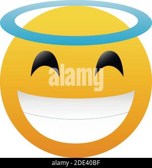 Smiling face with angel halo emoji emoticon Stock Vector