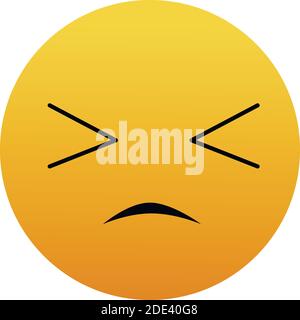 Symbol and icon of yellow unhappy face, vector illustration Stock ...