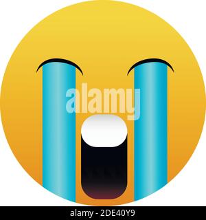 Emoji Emoticon Face Loudly Crying Stock Vector Image Art Alamy