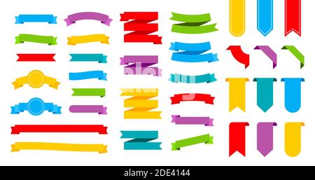 Colorful ribbons banners. Set of ribbons. Vector stock illustration. Stock Vector