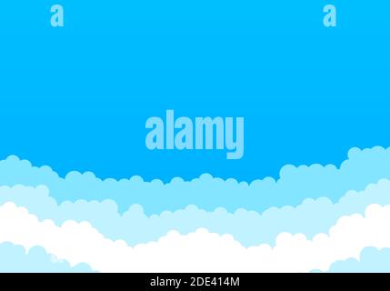 Sky and Clouds Background. Stylish design with a flat poster, flyers, postcards, web banners. Vector stock illustration. Stock Vector