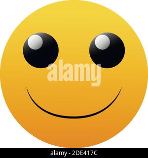 Smiling emoticon with happy eyes and smiley mouth Stock Vector