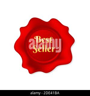 Wax seal Best seller on white background. Vector stock illustration. Stock Vector