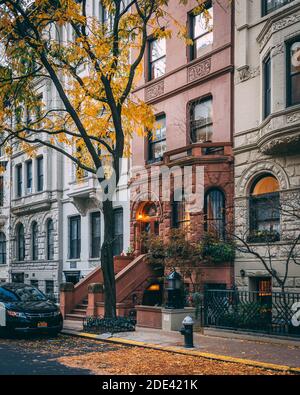 Brownstones on the Upper East Side of Manhattan, New York City Stock Photo