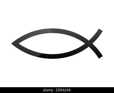 Christian symbol Ichthys, Jesus fish. Vector stock illustration. Stock Vector