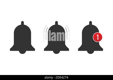 Notification bell icon for incoming inbox message. Vector stock illustration. Stock Vector