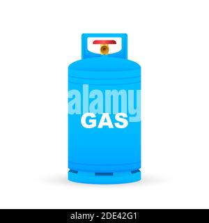 Gas cylinder vector tank. Lpg propane bottle icon container. Oxygen gas. Vector stock illustration Stock Vector