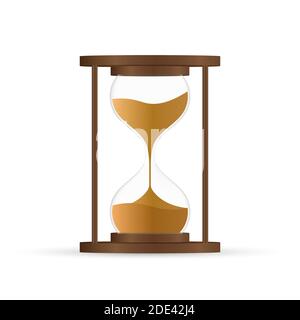 hourglass. Highly detailed. Antique clock with sand inside. Vector illustration Stock Vector