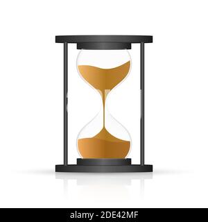 hourglass. Highly detailed. Antique clock with sand inside. Vector illustration Stock Vector