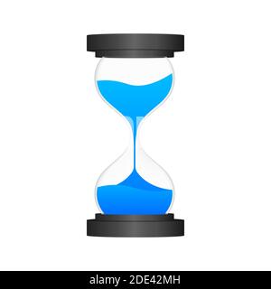 hourglass. Highly detailed. Antique clock with sand inside. Vector illustration Stock Vector