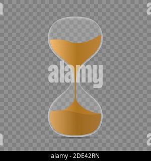 hourglass. Highly detailed. Antique clock with sand inside. Vector illustration Stock Vector