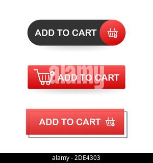 Set Add to cart icon. Shopping Cart icon. Vector stock illustration. Stock Vector