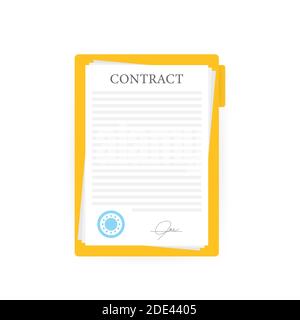 Contract agreement paper blank with seal. Vector illustration. Stock Vector