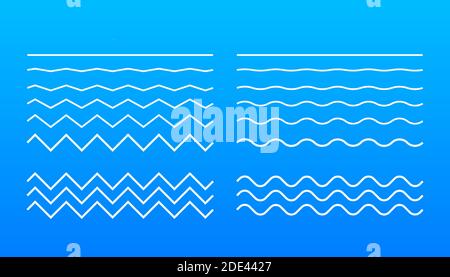 Wave icon with white color on blue background. Stock Vector