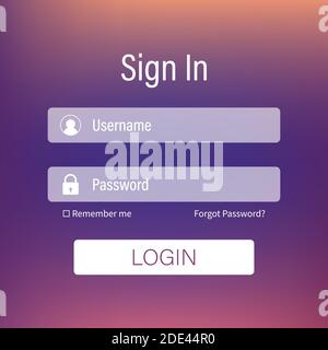 Login form page. Website ui vector elements. Vector stock illustration. Stock Vector