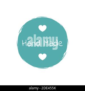Hand made label. Hand-drawn lettering. Vector stock illustration Stock Vector