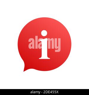 Information sign icon. Info speech bubble. Vector stock illustration. Stock Vector