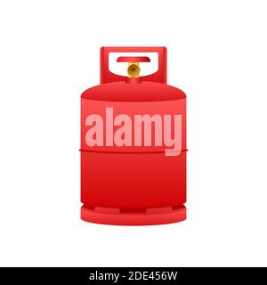 Gas cylinder tank. Lpg propane bottle icon container. Oxygen gas. Vector stock illustration. Stock Vector
