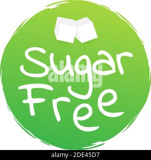 Sugar free. Round green label. Vector stock illustration. Stock Vector