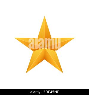 Realistic metallic golden stars isolated on white background. Vector stock illustration. Stock Vector