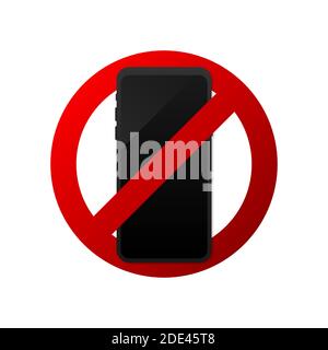 Icon prohibiting the use of a mobile phone or smartphone. Vector stock illustration. Stock Vector
