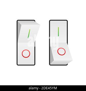 Flat icon On and Off Toggle switch button vector format. Vector stock illustration. Stock Vector
