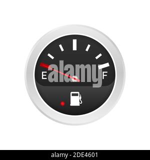 Fuel indicator. Illustration on white background for design ,Empty Energy. Vector stock illustration. Stock Vector