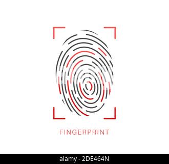 Fingerprint icon. Cyber security concept. Digital security authentication concept. Vector stock illustration. Stock Vector