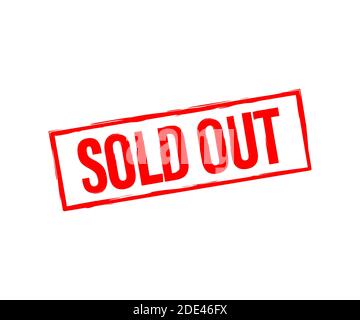 Sold out stamp on white background. Vector stock illustration. Stock Vector