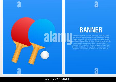 Two rackets for playing table tennis. Vector stock illustration. Stock Vector