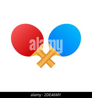 Two rackets for playing table tennis. Vector stock illustration. Stock Vector