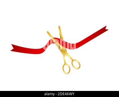 Scissors Cutting the Red Ribbon, Vectors