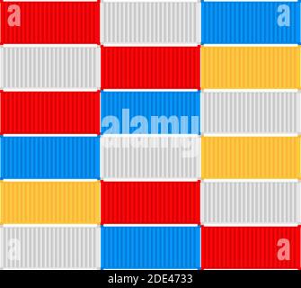 Set Shipping Cargo Container Twenty and Forty feet. for Logistics and Transportation. Vector stock Illustration. Stock Vector