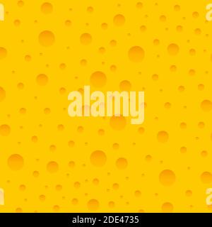 Seamless cheese texture with large holes. Vector illustration of a useful meal Stock Vector
