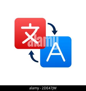 Online translator concept. Translator icon. Vector stock illustration. Stock Vector