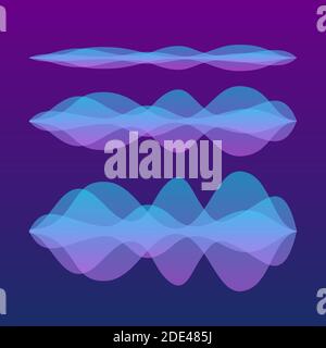 Sound waves set. Personal assistant and voice recognition. Vector stock illustration. Stock Vector