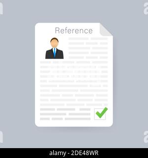 Reference letter icon. Recommendation letter. Job application. Vector stock illustration Stock Vector