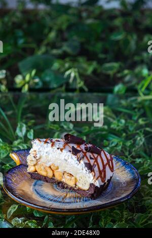 A slice of banoffee pie from a cafe in Bohol, Philippines Stock Photo