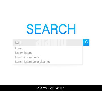 Search bar vector element design. Set of search bar boxes. UI interface template. Vector stock illustration. Stock Vector