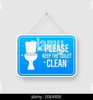 Please keep toilet clean label vector illustration Stock Vector Image ...