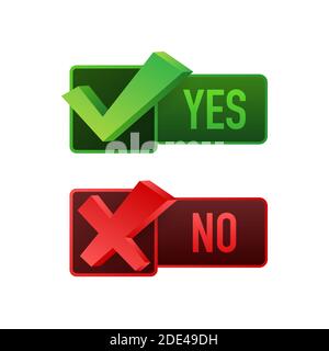 Yes No word text on talk shape. Vector stock illustration yes no in speech bubble on white background. Vector stock illustration. Stock Vector