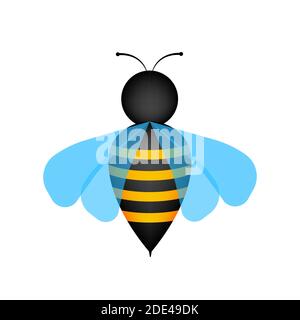 Honey flying bee. Bee icon isolated on white background. Insect. Stock Vector