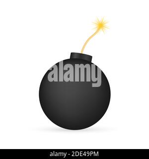 Cartoon fire flame. Flat vector icon. 3d vector. Damage concept. Flat bomb for concept design. Vector stock illustration. Stock Vector