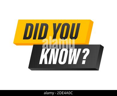 Did You Know Megaphone Label. Vector stock illustration Stock Vector
