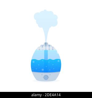 Modern home humidifier. Humidifier air diffuser. Purifier microclimate. Vector stock illustration. Stock Vector