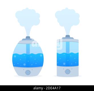 Modern home humidifier. Humidifier air diffuser. Purifier microclimate. Vector stock illustration. Stock Vector
