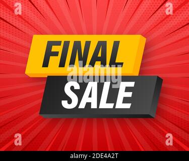Final sale banner design. Banner sale tag. Special offer symbol. Shop market poster. Web design. Vector stock illustration Stock Vector
