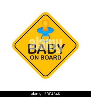 Baby on board. Warning icon. Vector stock illustration. Stock Vector