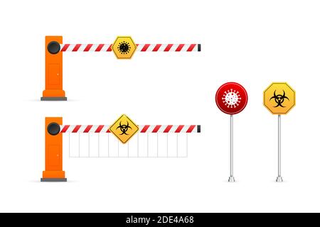 Corona virus prevention. Corona virus infection. Danger symbol. Vector stock illustration. Stock Vector