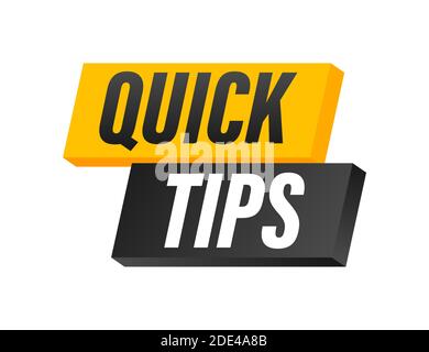 Quick tips icon badge. Ready for use in web or print design. Vector stock illustration. Stock Vector